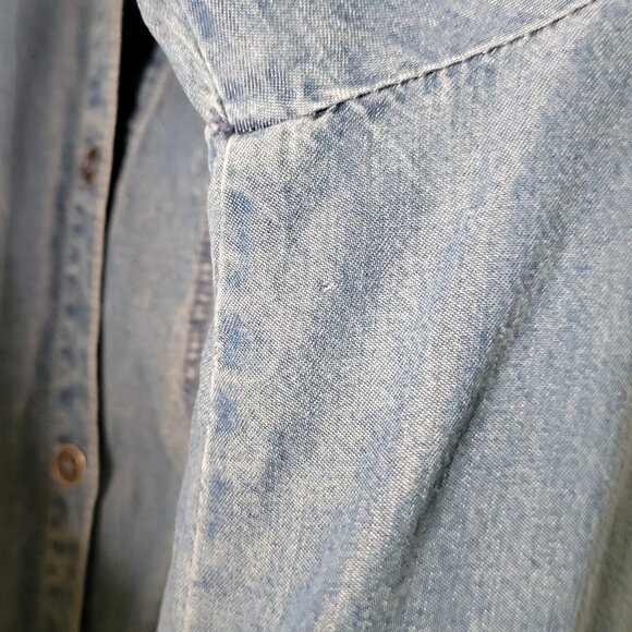 J. Jill Denim Women's Small Button Front Chambray Blouse Long Sleeve - Picture 8 of 8